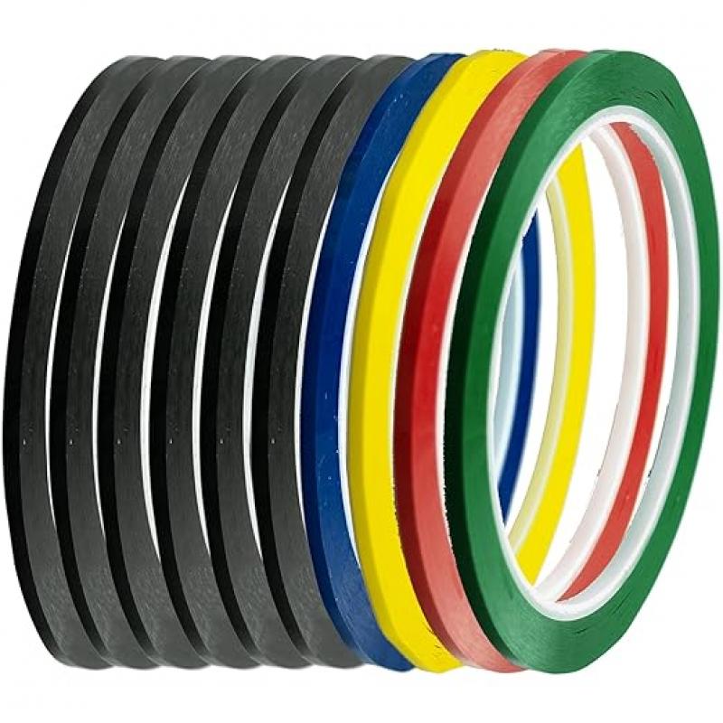 10 cintas adhesivas para pizarra blanca, 3 mm de ancho, cinta gráfica multicolor autoadhesiva para pizarra blanca para marcar cuadrículas de oficina y escuela (multicolor)