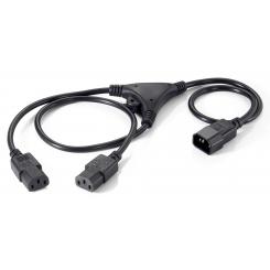 EQUIP 112210 cable de transmisión Negro 1,6 m C14 acoplador Acoplador C13 2 x