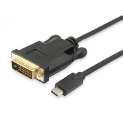 EQUIP 133468 adaptador de cable de vídeo 1,8 m USB Tipo C DVI-D Negro