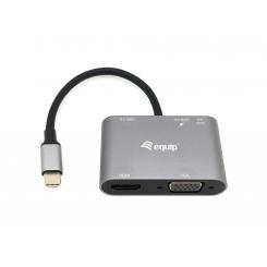 Equip 133483 base para portátil y replicador de puertos Alámbrico USB 3.2 Gen 1 (3.1 Gen 1) Type-C Negro, Gris