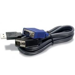 Trendnet 2.8m USB/VGA KVM cable para video, teclado y ratón (kvm) Negro 2,8 m