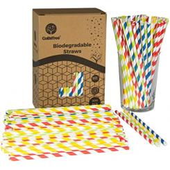 300 Pajitas de Papel biodegradables con Colores