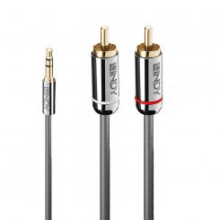 Lindy 35333 cable de audio 1 m 3,5mm 2 x RCA Antracita