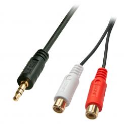 Lindy 35678 cable de audio 0,25 m 2 x RCA 3,5mm Negro, Rojo, Blanco