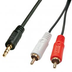 Lindy 35680 cable de audio 1 m 3,5mm 2 x RCA Negro