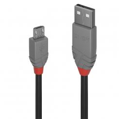 Lindy 36731 cable USB 0,5 m USB 2.0 USB A Micro-USB B Negro, Gris