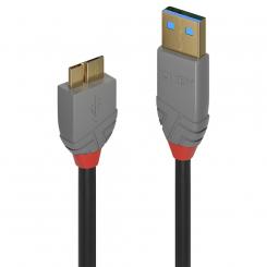 Lindy 36765 cable USB 0,5 m USB 3.2 Gen 1 (3.1 Gen 1) USB A Micro-USB B Negro