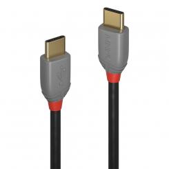 Lindy 36871 cable USB 1 m USB 2.0 USB C Negro, Gris