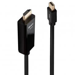 Lindy 36928 adaptador de cable de vídeo 3 m Mini DisplayPort HDMI tipo A (Estándar) Negro