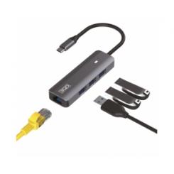 3GO HUB37PETHC base para portátil y replicador de puertos Alámbrico USB 3.2 Gen 1 (3.1 Gen 1) Type-C Gris