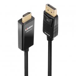 Lindy 40925 adaptador de cable de vídeo 1 m DisplayPort HDMI Negro