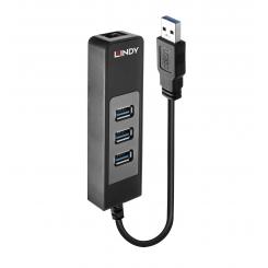 Lindy 43176 hub de interfaz USB 3.2 Gen 1 (3.1 Gen 1) Type-A 5000 Mbit/s Negro