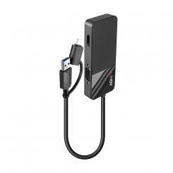 Lindy 43354 base para portátil y replicador de puertos USB 3.2 Gen 1 (3.1 Gen 1) Type-A + Type-C Negro