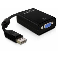 DeLOCK 61848 adaptador de cable de vídeo 0,125 m VGA (D-Sub) DisplayPort Negro