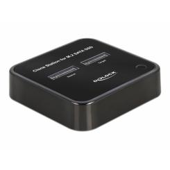 DeLOCK 64178 base de conexión para disco duro USB 3.2 Gen 2 (3.1 Gen 2) Type-C Negro