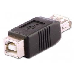 Lindy 71228 cambiador de género para cable USB A USB B Negro