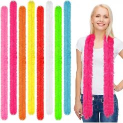 8 Piezas Set de Boas de Plumas (rosa, fucsia, naranja , amarilla, roja, blanca, verde y azul