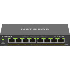 NETGEAR 8-Port Gigabit Ethernet High-Power PoE+ Plus Switch (GS308EPP) Gestionado L2/L3 Gigabit Ethernet (10/100/1000) Energía sobre Ethernet (PoE) Negro