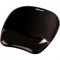 FELLOWES Alfombrilla y reposamuñecas gel Crystal Negro