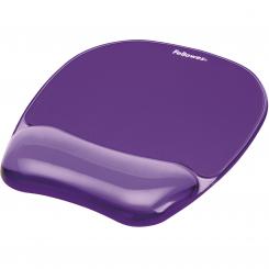 FELLOWES Alfombrilla y reposamuñecas gel Crystal Violeta