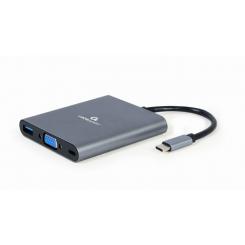 Gembird A-CM-COMBO6-01 base para portátil y replicador de puertos USB 3.2 Gen 1 (3.1 Gen 1) Type-C Gris