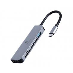 Gembird A-CM-COMBO6-02 base para portátil y replicador de puertos Alámbrico USB 3.2 Gen 1 (3.1 Gen 1) Type-C Gris