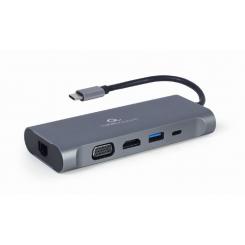 Gembird A-CM-COMBO7-01 base para portátil y replicador de puertos USB 3.2 Gen 1 (3.1 Gen 1) Type-A Gris