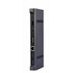 Gembird A-CM-COMBO9-02 base para portátil y replicador de puertos Alámbrico USB 3.2 Gen 1 (3.1 Gen 1) Type-C Gris