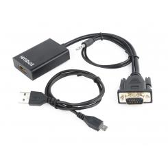 GEMBIRD A-VGA-HDMI-01 adaptador de cable de vídeo 0,15 m HDMI tipo A (Estándar) VGA (D-Sub) Negro