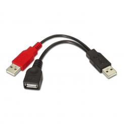 A101-0030 cable USB 0,15 m USB 2.0 2 x USB A USB A Negro, Rojo