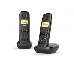 A170 Duo Teléfono DECT/analógico Identificador de llamadas Negro