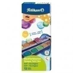 Acuarelas Pelikan 735 K/12 Cubriente Estuche De 12 + Tubo Tempera Blanca