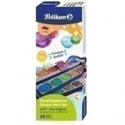 Acuarelas Pelikan 735 K/24 Cubriente Estuche De 24 + Tubo Tempera Blanca