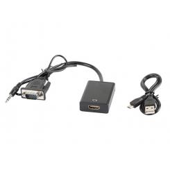 AD-0021-BK adaptador de cable de vídeo 0,2 m HDMI tipo A (Estándar) VGA (D-Sub) Negro