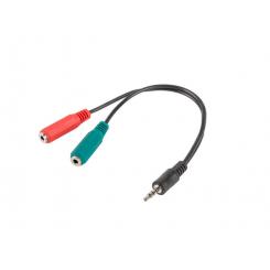 Lanberg AD-0023-BK cable de audio 0,2 m 3,5mm 2 x 3.5mm Negro