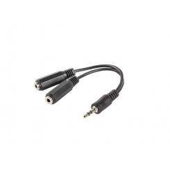 Lanberg AD-0024-BK cable de audio 0,1 m 3,5mm 2 x 3,5mm Negro