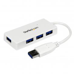 StarTech.com Adaptador Concentrador Hub Ladrón USB 3.0 (5Gbps) Super Speed para Laptop de 4 Puertos Salidas - Blanco