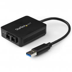 StarTech.com Adaptador Conversor USB 3.0 a Fibra Óptica 1000BaseSX SC Multimodo 550m Transceiver USB