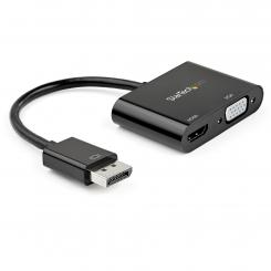 StarTech.com Adaptador DisplayPort a HDMI VGA - Dongle Convertidor DisplayPort 1.2 HBR2 a HDMI 2.0 (4K 60Hz) o VGA 1080p - Adaptador DP a Monitor HDMI o VGA - Adaptador de Vídeo Digital