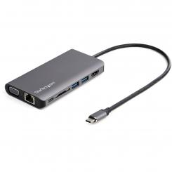 StarTech.com Adaptador Multipuertos USB-C - Mini Docking Station para Viajes con HDMI de 4K o VGA de 1080p - con Hub Ladrón USB 3.0 - PD de 100W - SD - Ethernet - Audio y Micrófono - Replicador de Puertos Portátil
