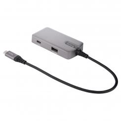 StarTech.com Adaptador Multipuertos USB C - USB-C a HDMI 2.0 4K 60Hz, PD con Paso de 100W - Hub USB de 3 Puertos de 10Gbps - Mini Docking Station USB Tipo C Portátil - Cable de 25cm