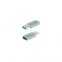 Nanocable Adaptador USB-A 3.1 GEN2 a USB-C, USB-A/M-USB-C/H, Gris