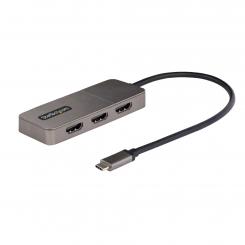 StarTech.com Adaptador USB-C de 3 Puertos Multimonitor - Hub MST USB Tipo C a 3 Puertos HDMI - Divisor Multiplicador DP Triple 4K 60Hz - HDR - Cable Extra Largo - Solamente para Windows