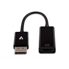 Adattatore video nero da DisplayPort maschio a HDMI femmina slim