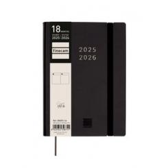 Agenda Anual (2025-26) FINOCAM 18 Meses Internacional Mara Cosida Tapa Extradura D/P Y4 120X170 Con Goma Negro