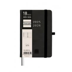 Agenda Anual (2025-26) FINOCAM 18 Meses Internacional Minimal Cosida Tapa Extradura S/V Apais. M3 100X150 Con Goma Negro