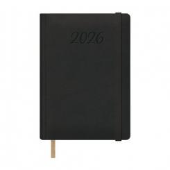 Agenda Anual 2026 DOHE SAMBA cosida tapa extra polipiel con goma 150x210 D/P negro