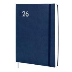 Agenda Anual (2026) FINOCAM Dynamic Mara Cosida Tapa Flexible Con Goma Y12 210X270 D/P Azul