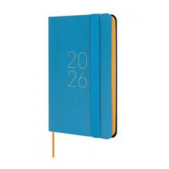 Agenda Anual (2026) FINOCAM Flexi Lisa Cosida Tapa Flexible Con Goma F2 82X127 S/V Apais. Azul