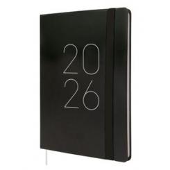 Agenda Anual (2026) FINOCAM Flexi Lisa Cosida Tapa Flexible Con Goma Fa5 148X210 S/V Negro